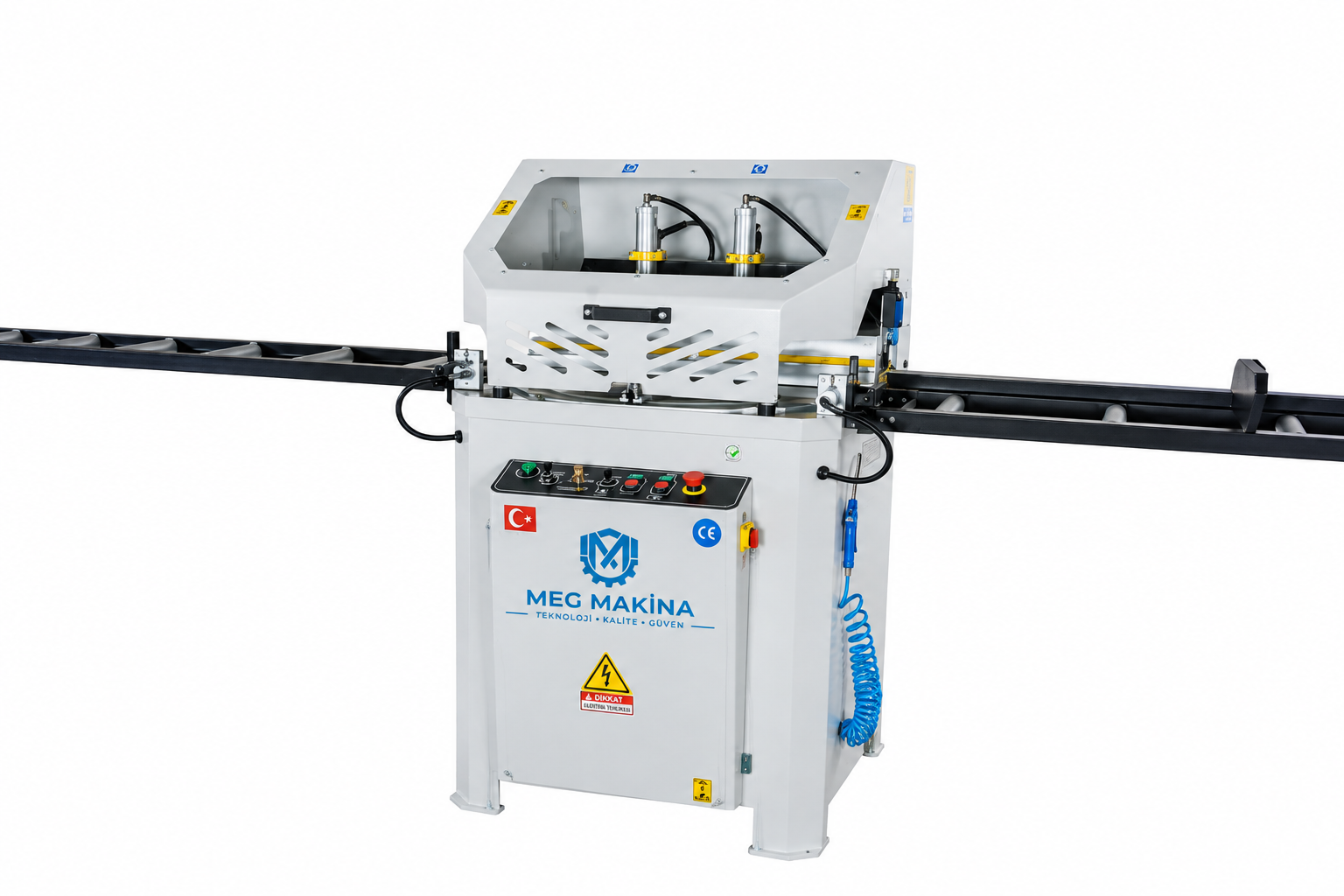 SC 402 آلة تقطيع الألومنيوم والـ PVC أوتوماتيكية بالكامل بخروج سفلي (Ø550 mm)