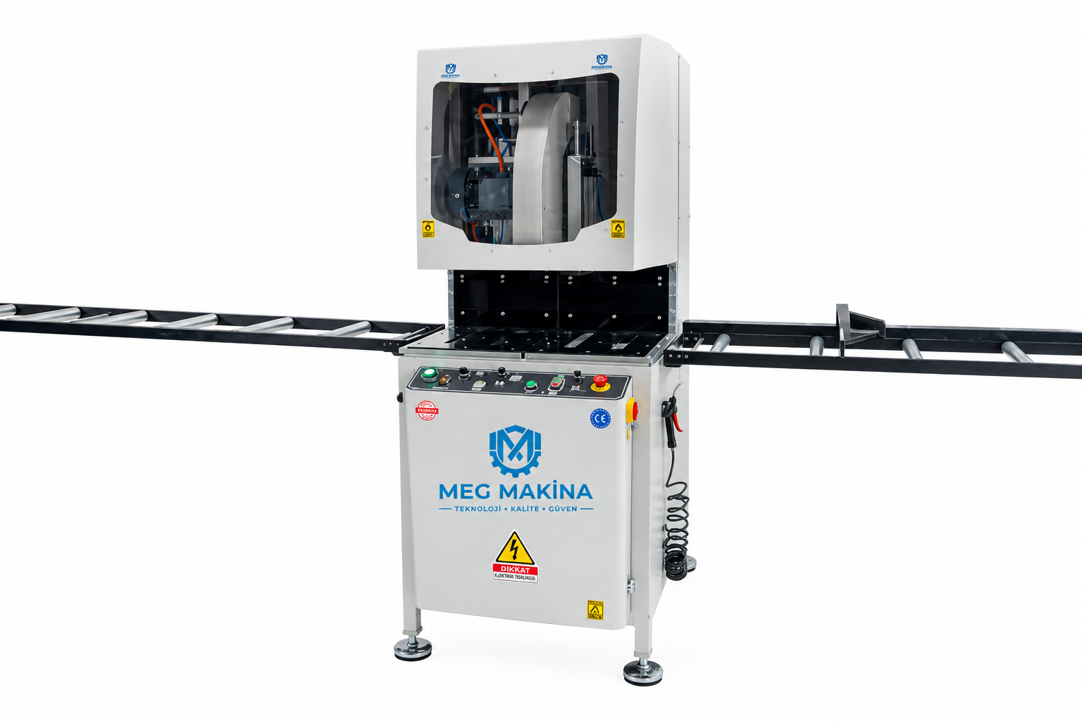 SC 450 آلة تقطيع الألومنيوم والـ PVC للستائر المعدنية، الصناديق والشرائح (35+35 mm)