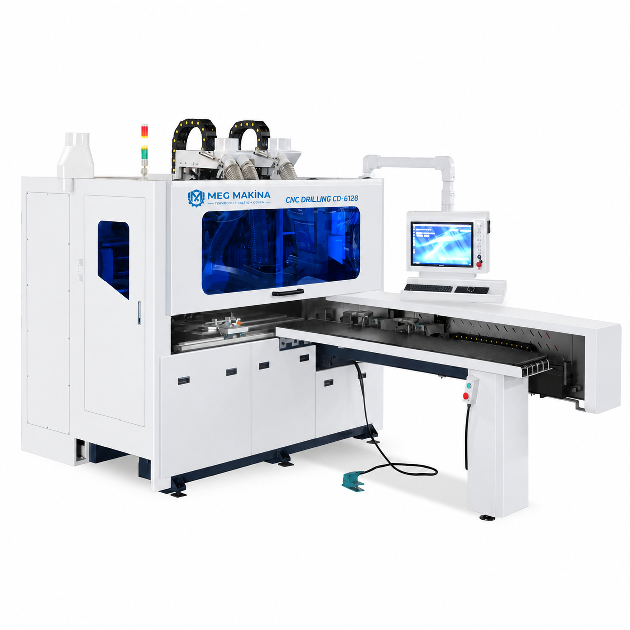 JIYU CD-612BS (7+2) CNC Altı Yönlü Delik Delme Makinesi, Çift Delme Paketleri ile